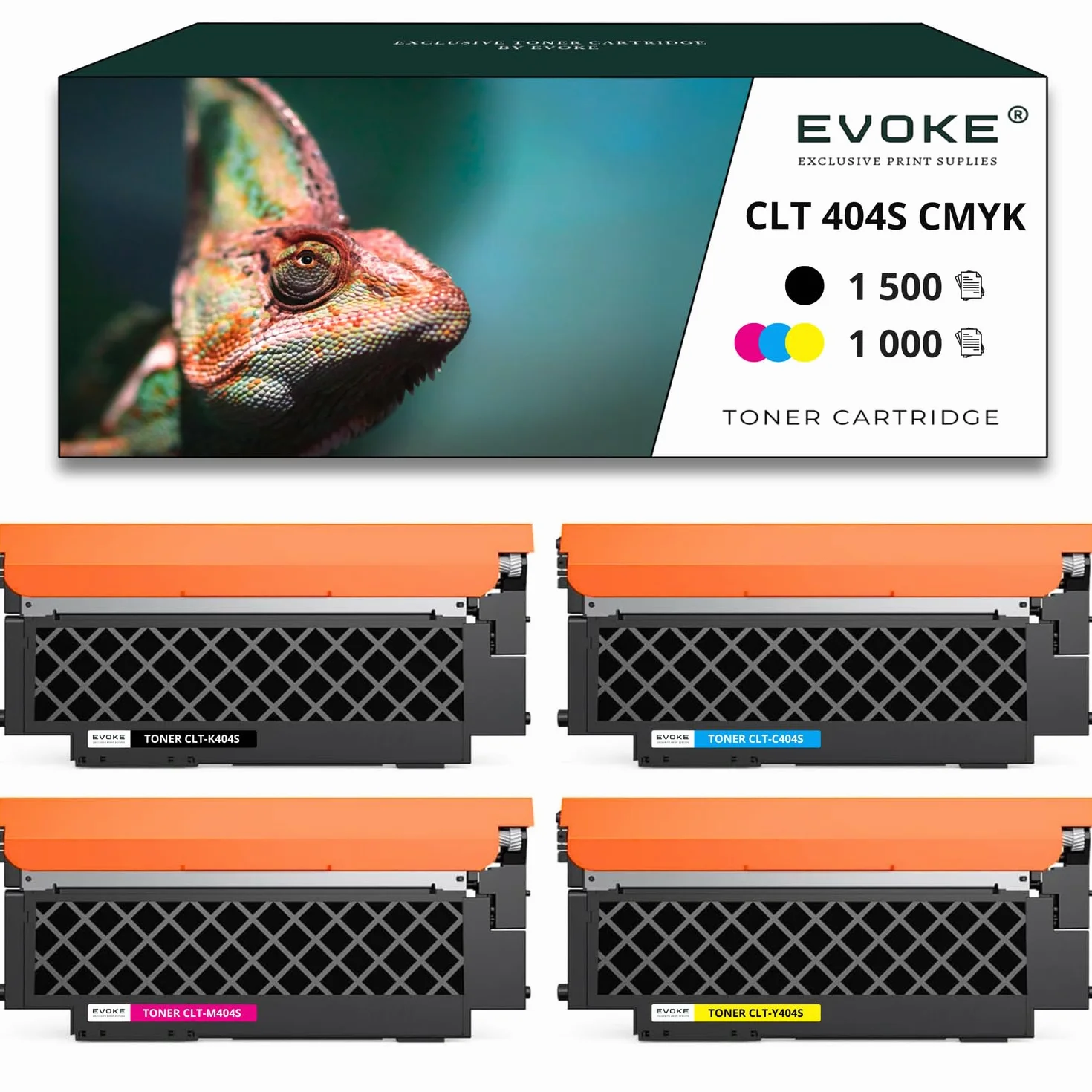 EVOKE CLT-K404S CLT-C404S CLT-M404S CLT-Y404S Toner Kompatybilny z SAMSUNG Xpress C430 C430W C480W C480FW C480 C480W (Zestaw CMYK) 4500 Stron