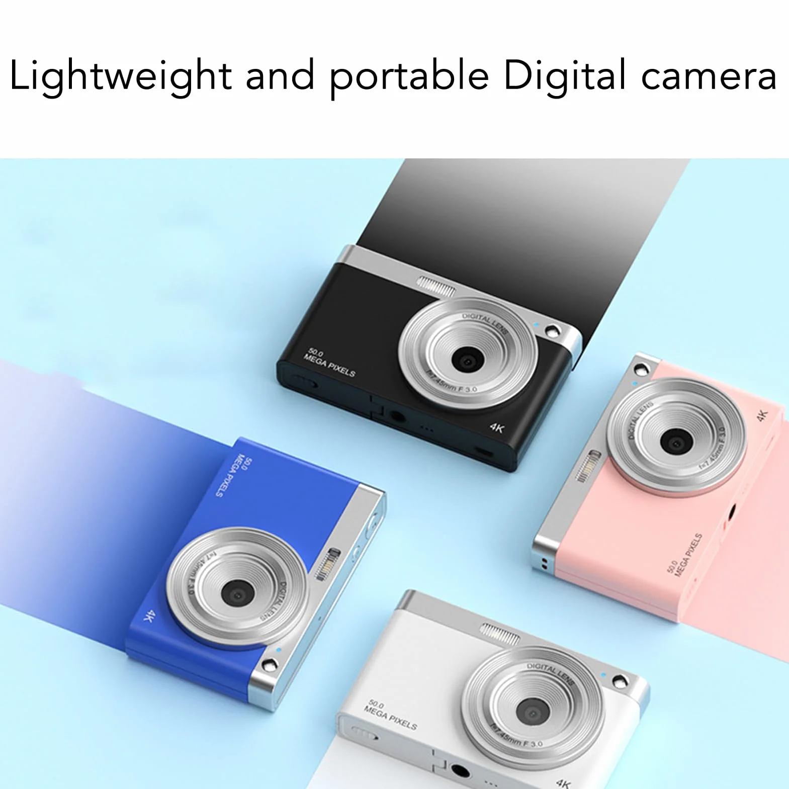 2022 Nowy Aparat Cyfrowy 4K dla Dzieci, 16-krotny Zoom Cyfrowy i Kompaktowy Aparat z Autofokusem, Baterie 750 MAh, Obsługa Karty SD 32 GB, dla Nastolatków, Starszych,