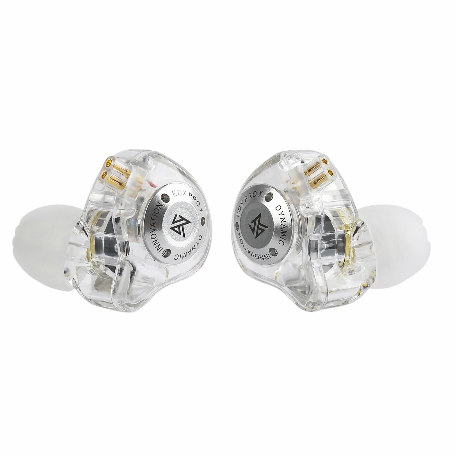 Linsoul KZ EDX Pro X Słuchawki douszne, pojedynczy dynamiczny przetwornik HiFi w ergonomicznej obudowie, przewodowe słuchawki do gier, odłączany kabel dla audiofilów（Wyraźne,Bez mikrofonu)
