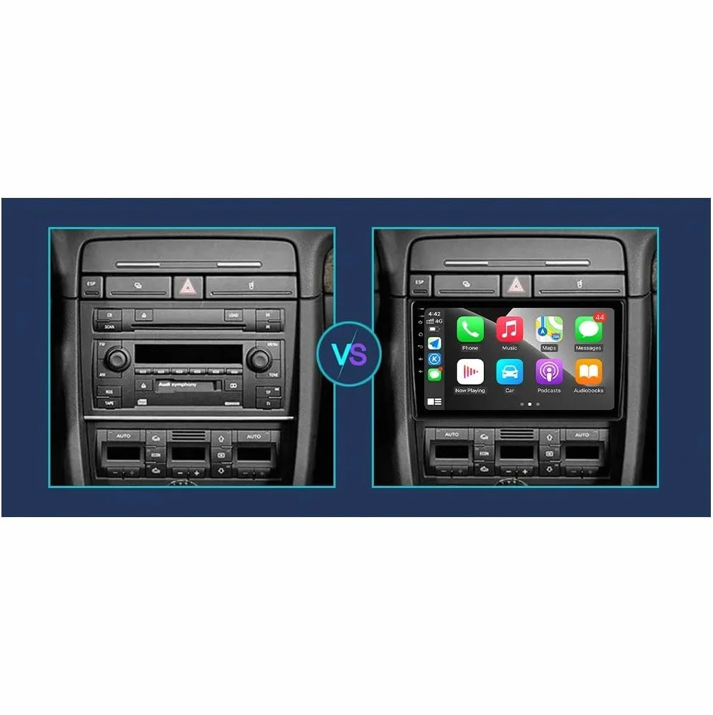 Car Stereo dla Audi A4 II 2 B6 III 3 B7 2000-2009 Android 15 9 Inch Touch Screen Mirror Link Swc Cooling Fan For, 8 Core 4G+64G