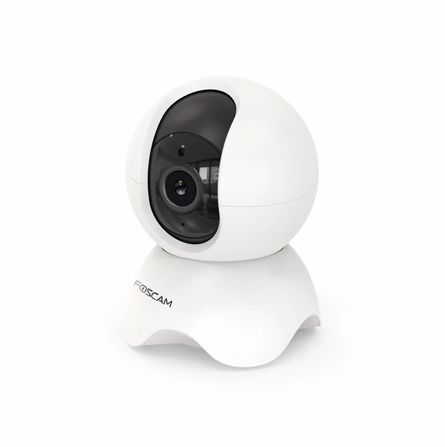 Foscam 5 MP Wewnętrzna kamera nadzorująca WiFi, Pan-Tilt z 6 cyfrowym zoomem, dwukierunkowy dźwięk, noktowizor, detekcja ruchu/osoby, asystent głosowy, biały monitor dla dziecka opakowanie 1 x 5