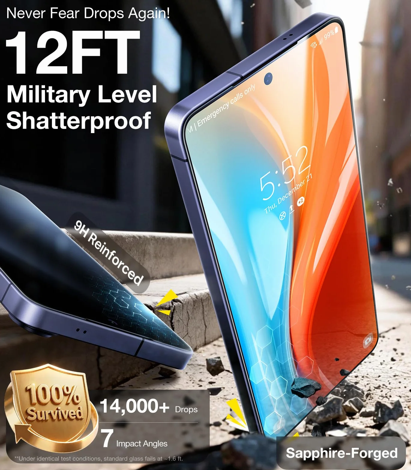 UltraGlass TOP 9H+ pancerz do Samsung Galaxy S26 Ultra ochraniacz ekranu [NO.1 ochrona klasy wojskowej] do Samsung S26 Ultra ochraniacz ekranu ze szkła hartowanego S26ultra, etui na telefon, 2 szt