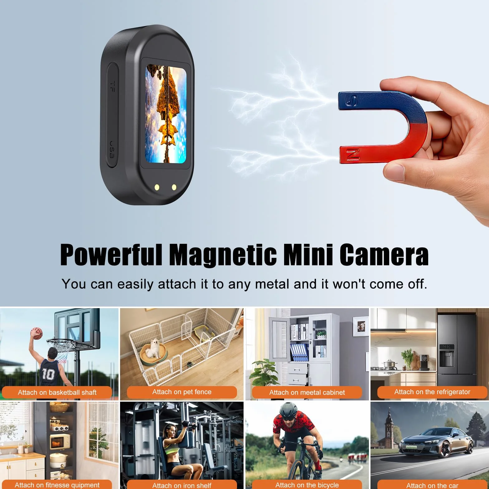 Mini Action Cam, 64 GB przenośna kamera sportowa i magnetyczna ładowarka z baterią 1150 mAh, mała kamera 1080p z wielofunkcyjnymi akcesoriami do prezentów, vlogów, podróży, aktywności na