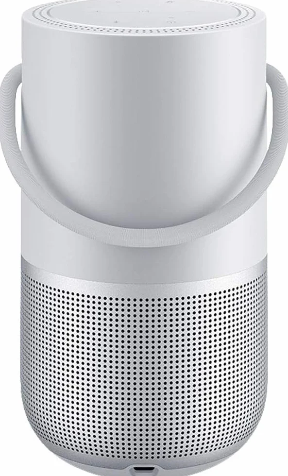 Bose ‎Przenośny Bezprzewodowy Głośnik, Srebrny/Szary, 10.4 x 11.9 x 19.15 cm & Bose Przenośny głośnik domowy stacja ładująca głośnik, srebrny