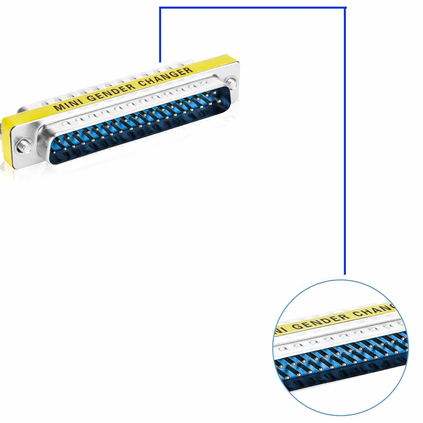 2 szt. DB37 męski na męski łącznik łącznik, 37-pinowy adapter szeregowy DB37 do zmiany płci, transferu danych i urządzeń