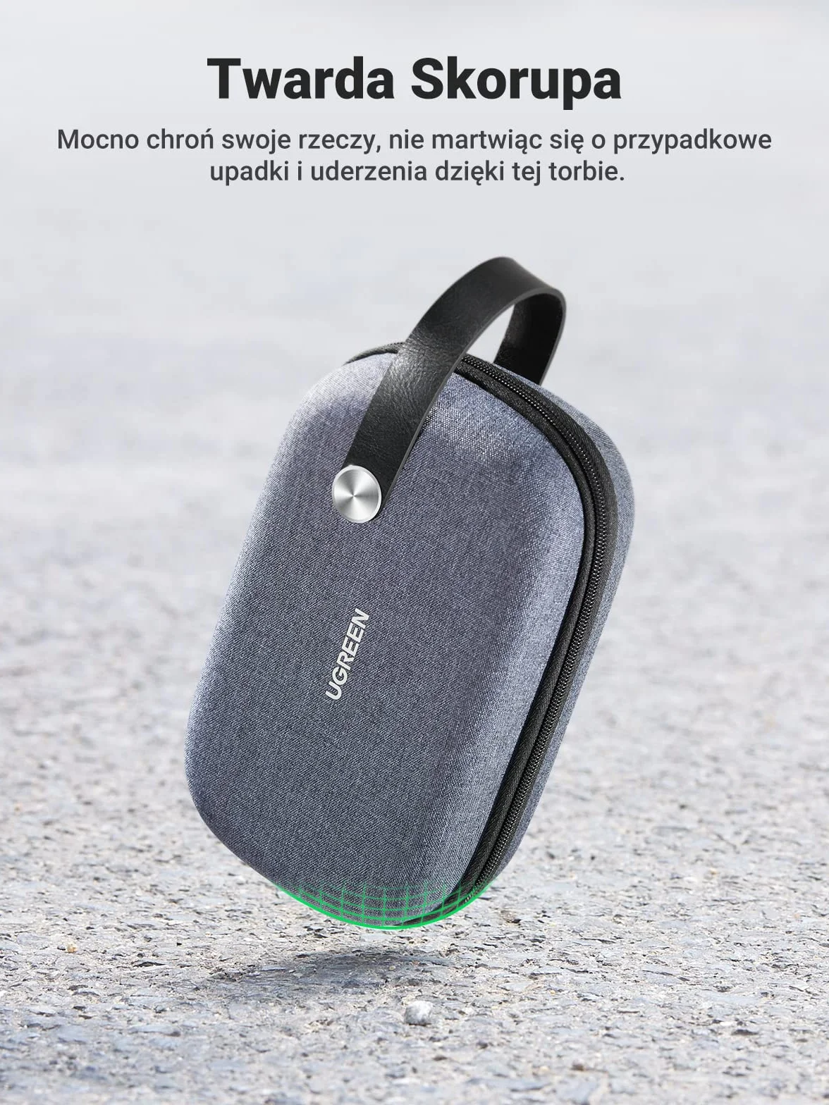 UGREEN Osłona Dysku Twardego Wodoodporna Obudowa do Powerbank Dyski Twarde Akcesoria Mobilne Kable Pendrive'y USB Karty SD