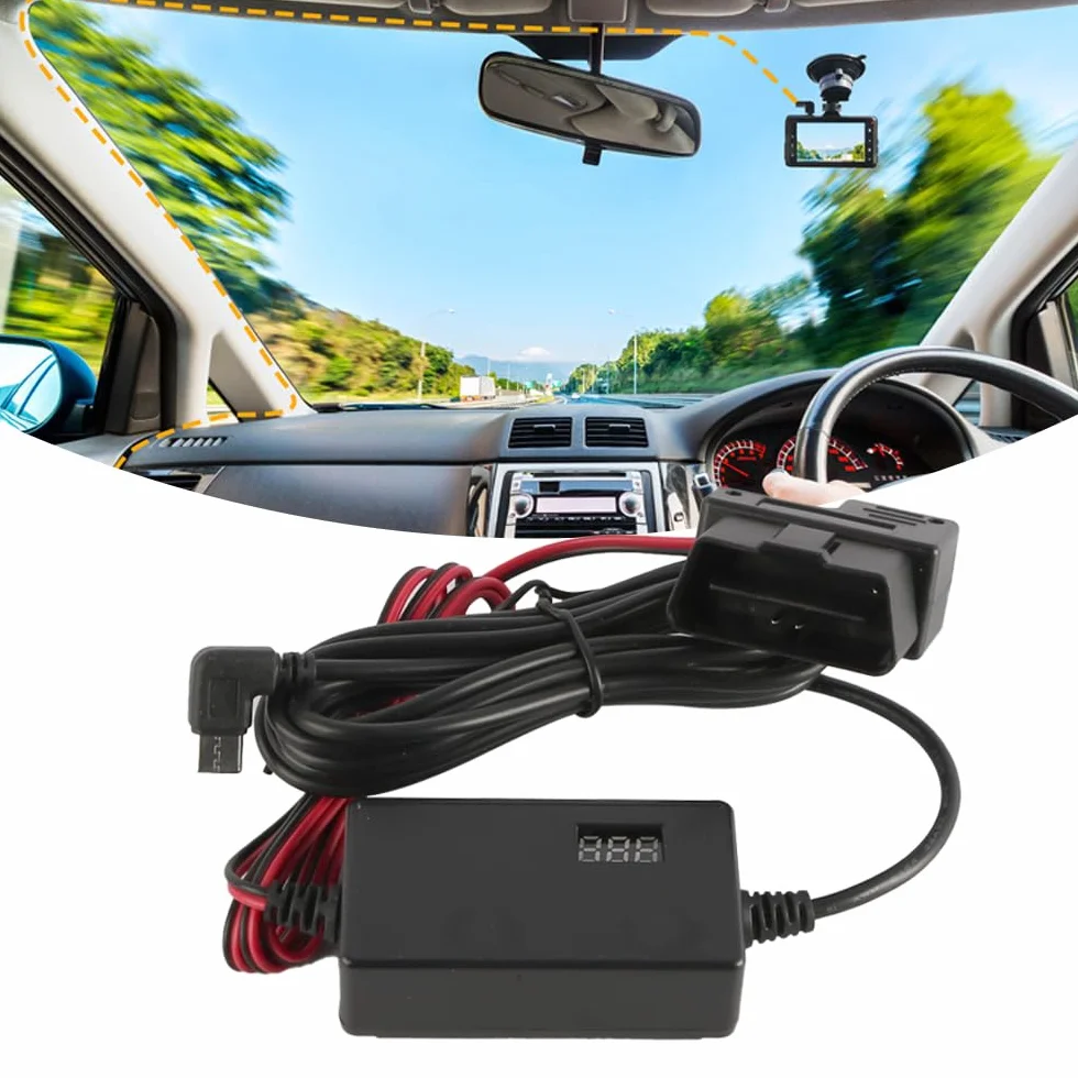 OBD2 do USB C Cable Car Camera Recorder Cable 16Pin OBDII Step Down Cable do Dash Camera GPS DVR -3.1M