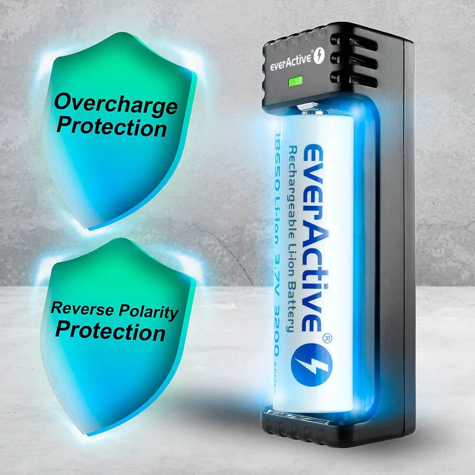 everActive Ładowarka LC-100 do akumulatorów litowo-jonowych 18650 micro USB czarna