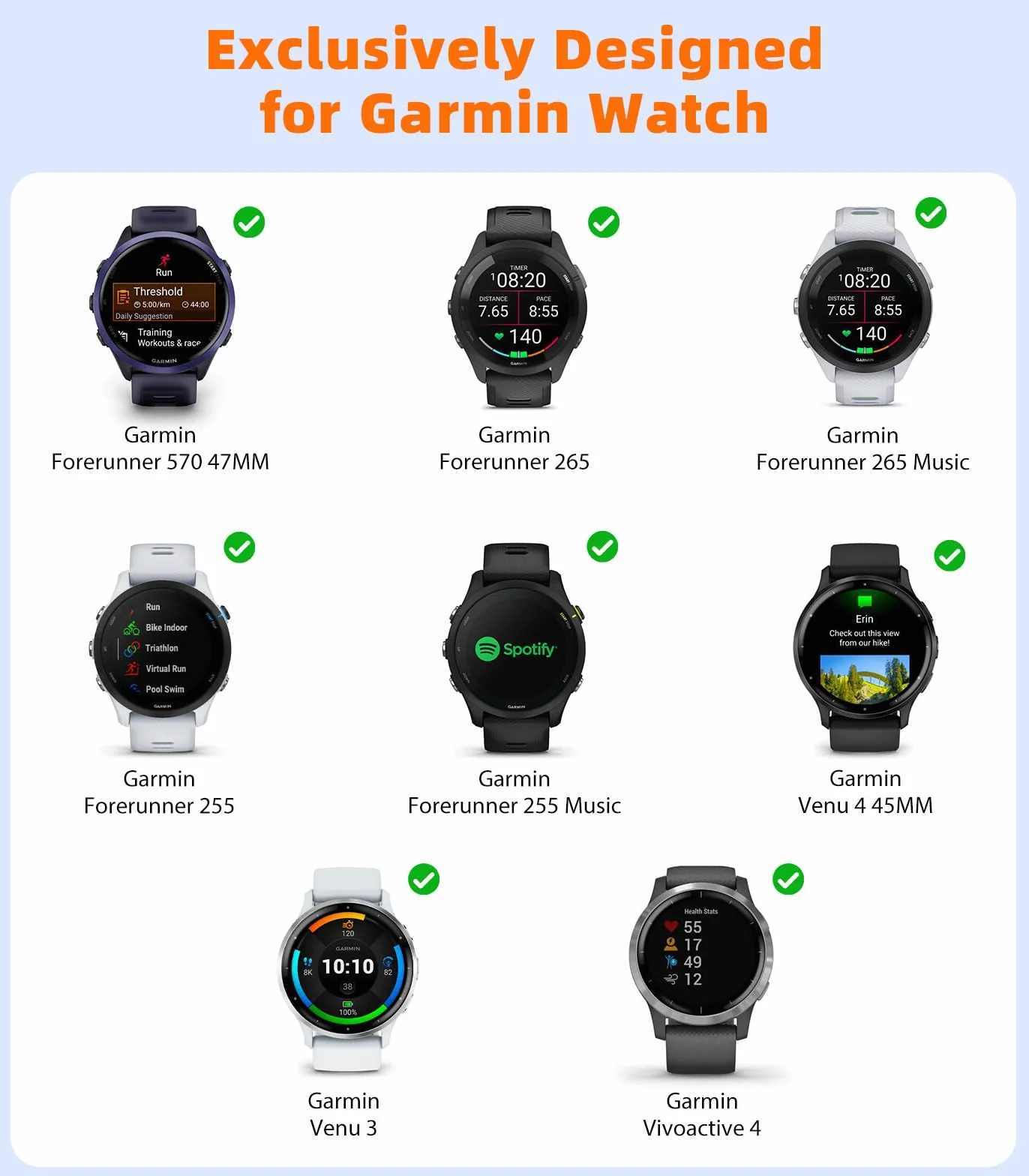 MoKo 18mm 20mm 22mm Metal Band Compatible with Garmin Venu 3S/Venu 4 Watch Bands, Stainless Steel Mesh Strap for Vivoactive 5/6/4S/3, Forerunner 265S/255S Quick Release Replacement Strap Women Men