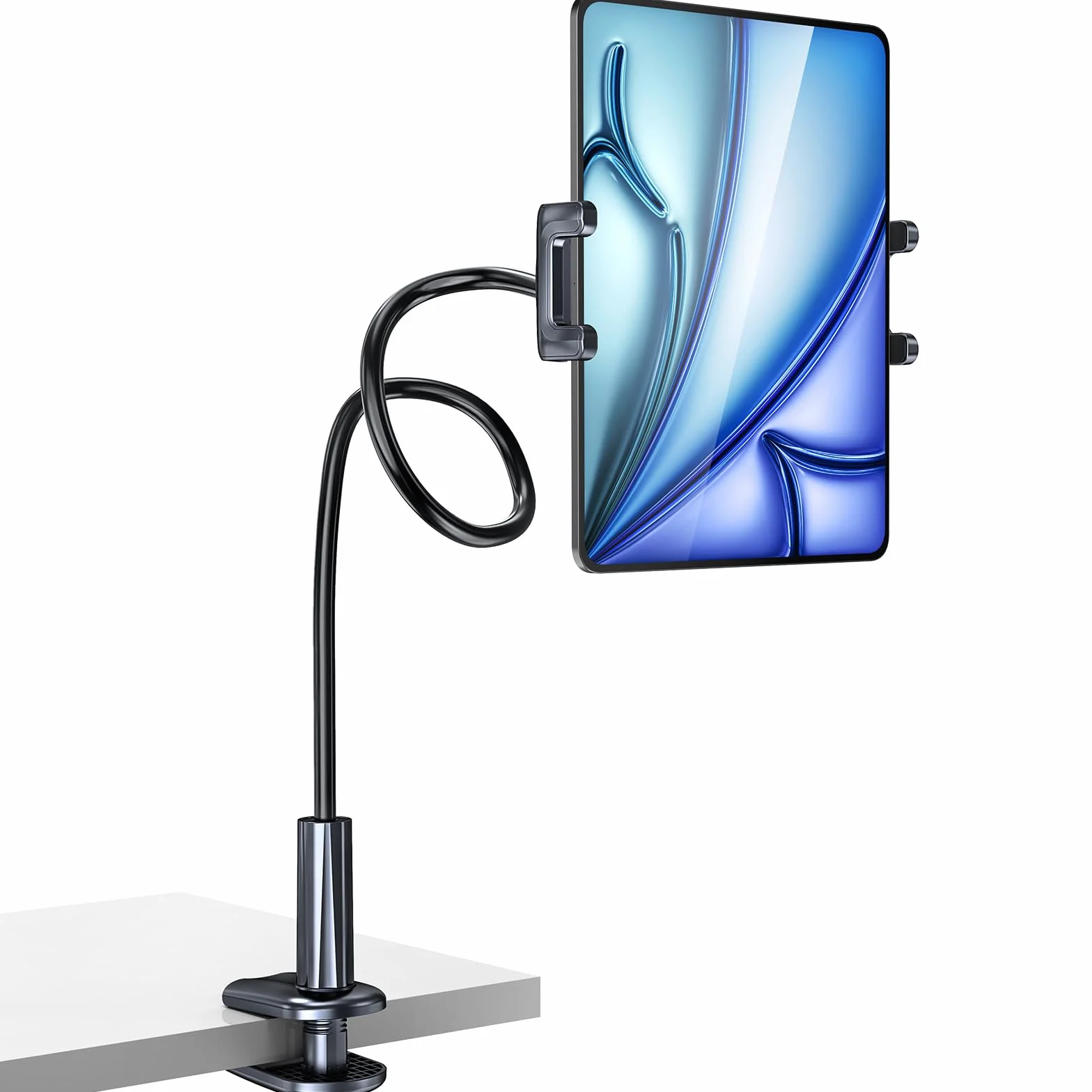 Uchwyt na tablet do łóżka, stołu, regulowany, długi uchwyt na ramię, tablet, kompatybilny z telefonami komórkowymi, iPhone'ami, iPadami, Galaxy Tab, Kindle Fire/lub innymi urządzeniami o