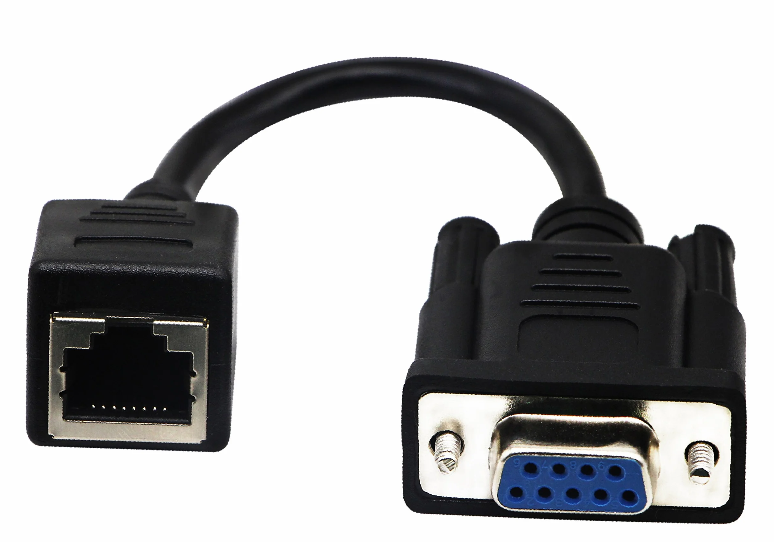 Kabel RJ45 do RS232, DB9 9-pinowy port szeregowy żeński i męski do RJ45 żeńska konsola Ethernet LAN Cat5/6 (18 cm/7 cali) 2 szt