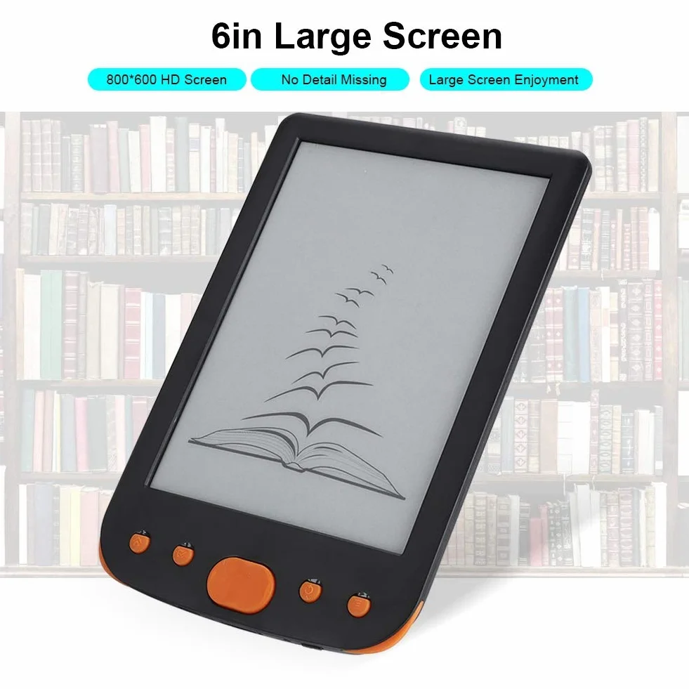 Czytnik e-booków, BK-6025L ​​E-ink Ink Ochrona ekranu przed zachlapaniem Książka cyfrowa do czytania(Pomarańczowy)