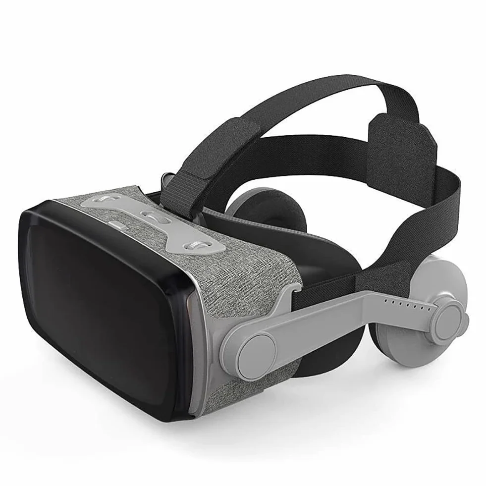 Zestaw słuchawkowy 3D wirtualna rzeczywistość, okulary z bezprzewodowymi słuchawkami, słuchawki stereo 3D okulary zestaw słuchawkowy kaski obsługują smartfon z dużym ekranem 4,7-6,1 cala