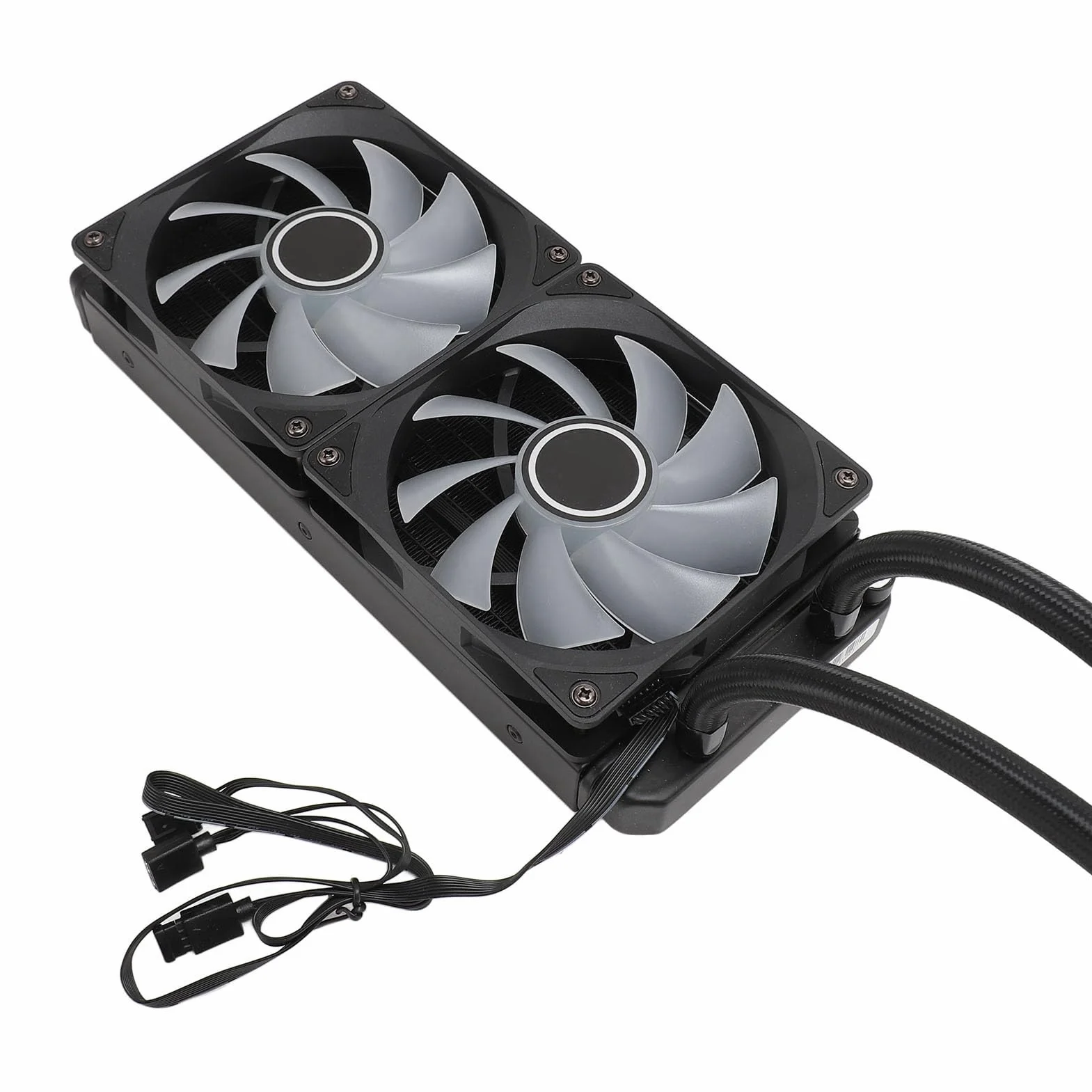 240mm ARGB Chłodzenie Wodne Chłodnica Procesora Wysoka wydajność dla LGA2066 2011 V3 115X1700, 2 Wentylatory dla Entuzjastów Gier (Czarny)