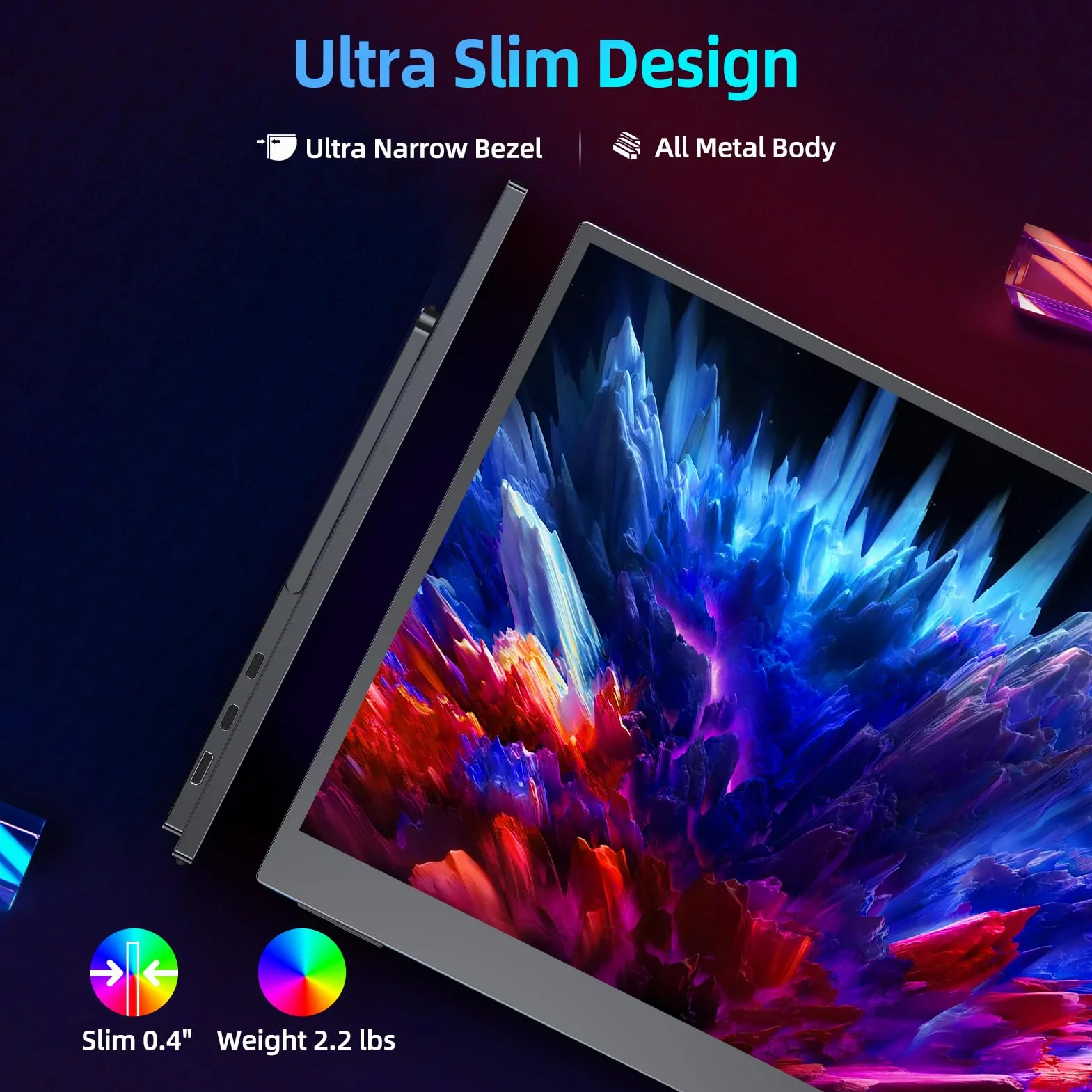 UPERFECT Przenośny Monitor Gamingowy 17,3 cala 144 Hz | Ekranem IPS FHD, Złączami Mini HDMI i USB-C; Kompatybilny z PC/Smartfonem/Laptopem/PS4/5/Switch/Xbox oraz standardem VESA