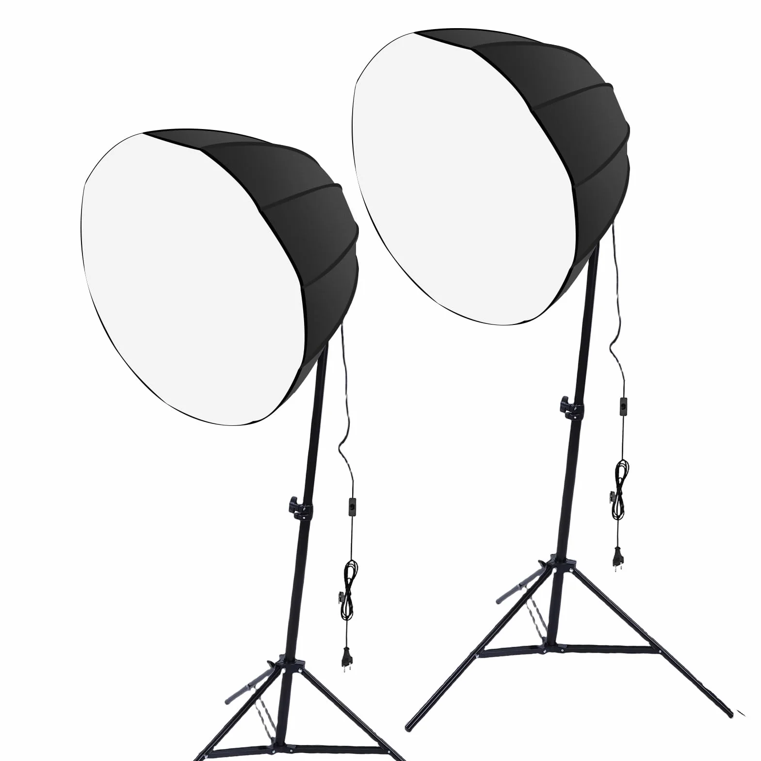 Jectse Profesjonalny Zestaw Oświetlenia Fotograficznego, Regulacja Jasności w 3 Kolorach, 12-stronny Softbox 60 Cm Zapewniający Równomierne Oświetlenie, ze Statywem 2,1 M do Transmisji (wtyczka UE)