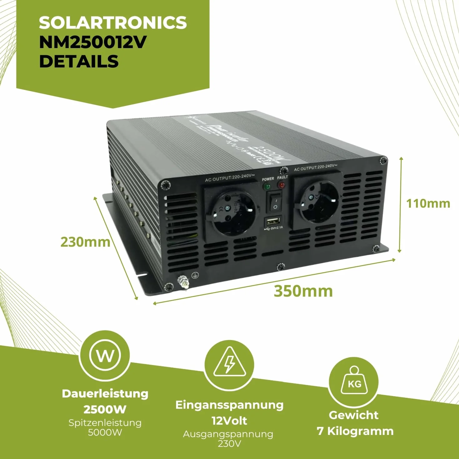 Przetwornica napięcia 2500-5000 W 12-230 V