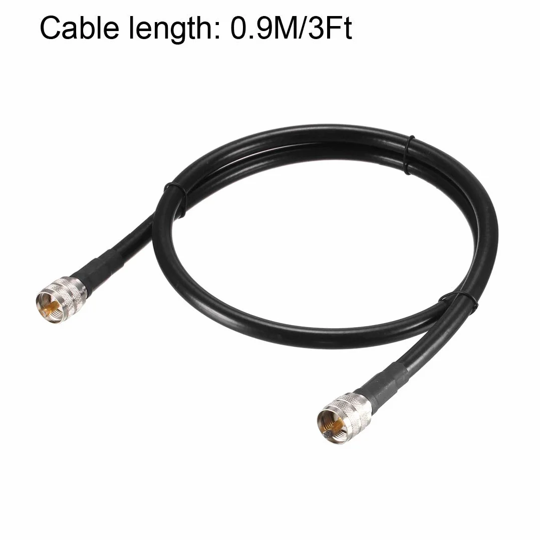 sourcing map Wtyczka UHF PL-259 do UHF PL-259 niska utrata RG213 kabel koncentryczny 3 stopy
