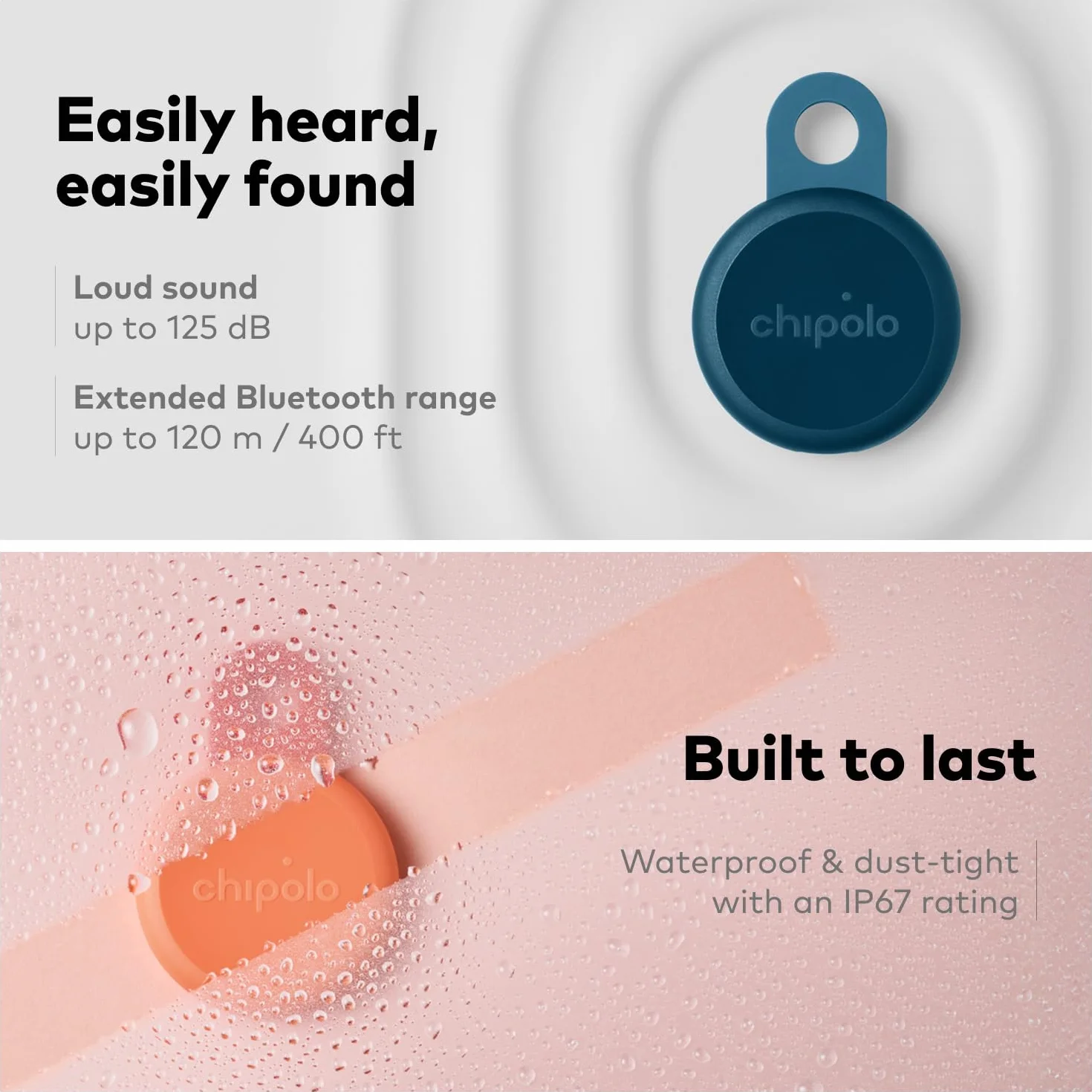 Chipolo LOOP - Ładowalny tracker Bluetooth do lokalizacji kluczy i kieszeni | lokalizator przedmiotów do kluczy, kompatybilny z Apple Find My lub Find Hub (4-Pak)