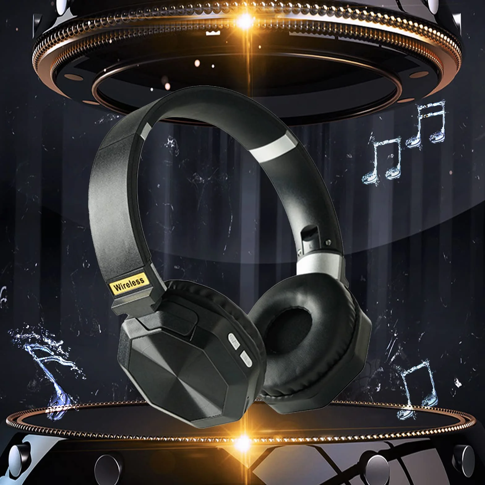 Słuchawki stereofoniczne nauszne, bezprzewodowe zestawy słuchawkowe Bluetooth, składane zestawy słuchawkowe bezprzewodowe i przewodowe z miękkimi nausznikami z białkami pamięci, do telefonów komórkowy