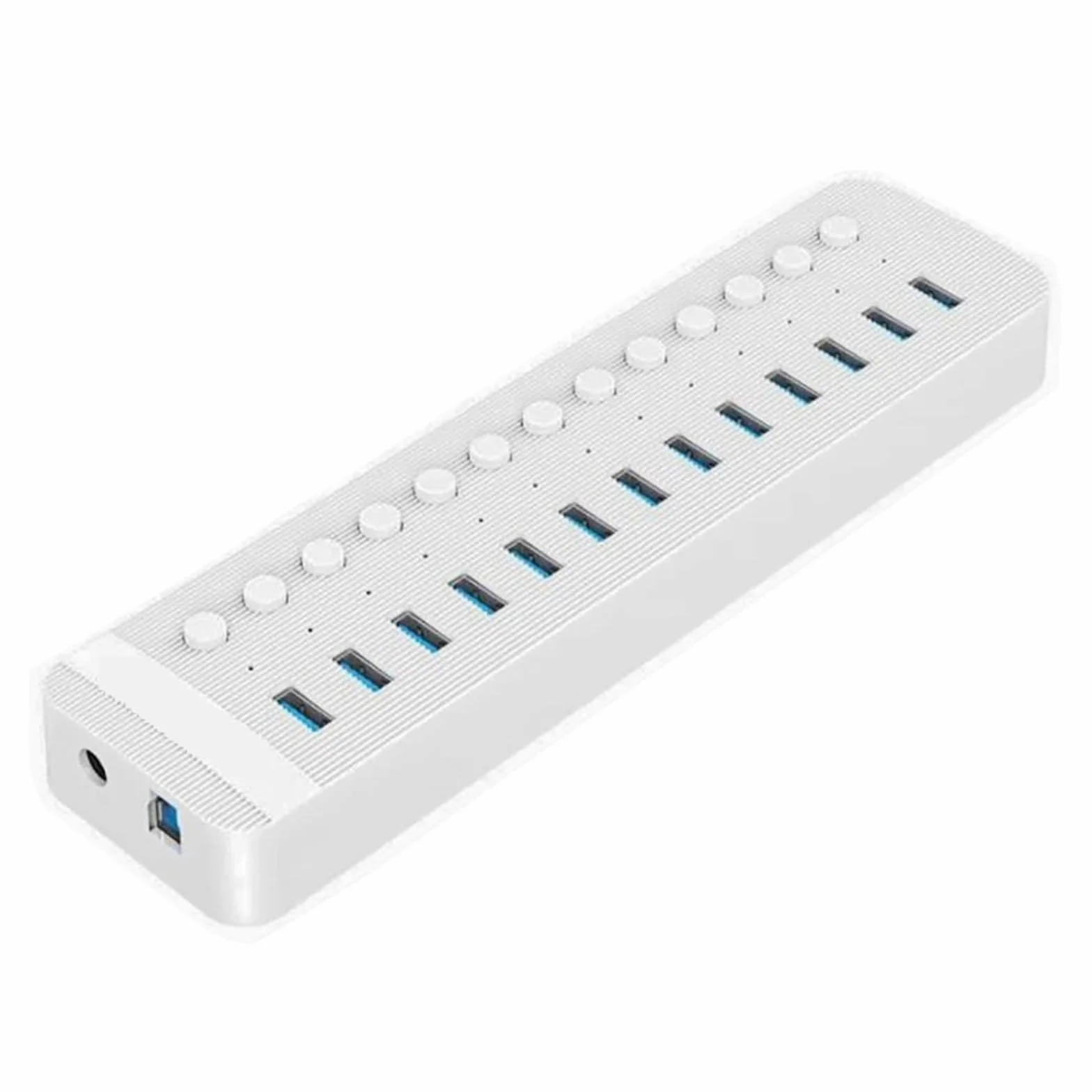 Stacja ładująca USB Wieloportowy Rozdzielacz Koncentratora Zasilany Przez USB Włącznik/wyłącznik Stacja Dokująca Kilka Gniazd USB 3.0 Ładowarka Wiele Adapterów Listwy Zasilającej(Color:White 13 USB)