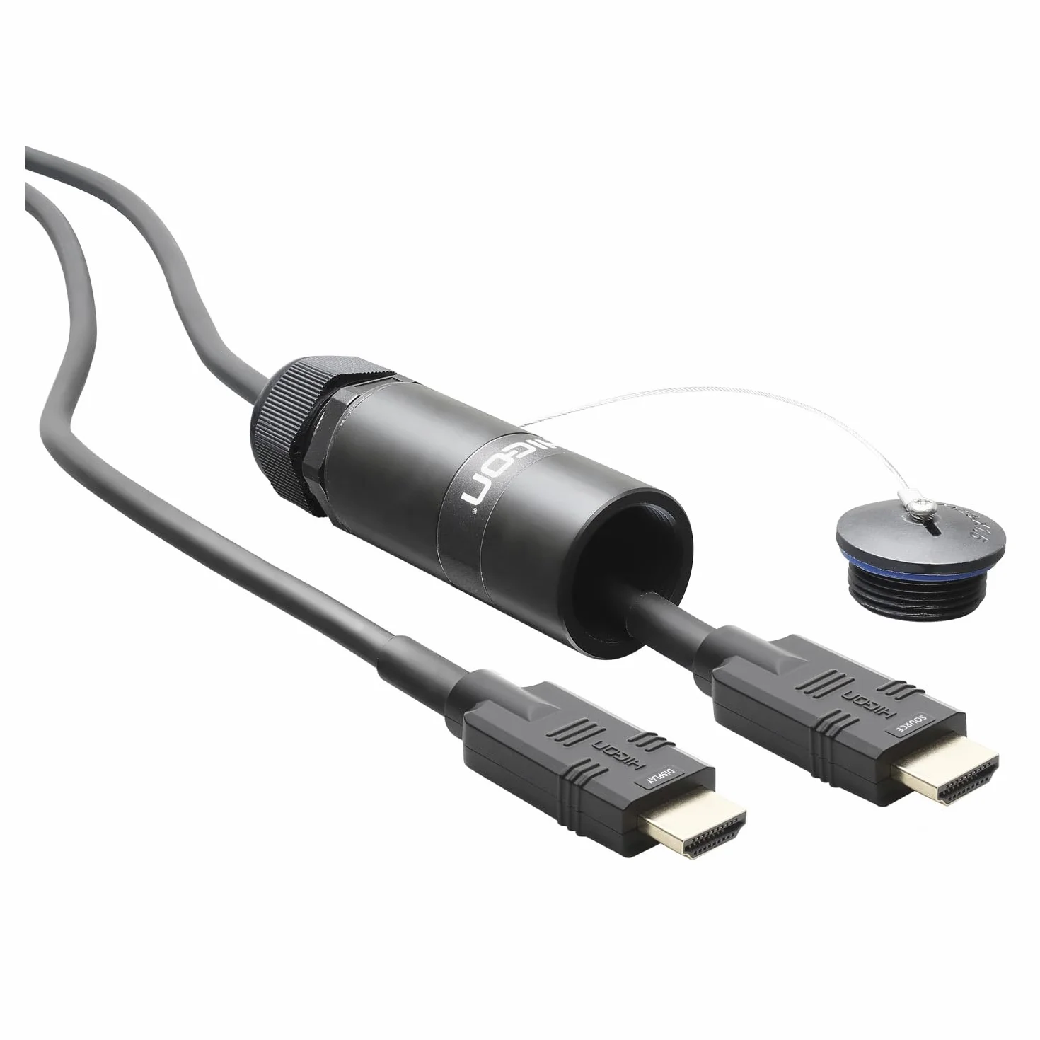 Hicon Kabel HDMI® Ultra Slim Fit 3,6 mm wtyczka 4K 50/60 fps UHD Premium High Speed 18 GBit/s HDR 10 3D z Ethernet do 2 m kompaktowy bardzo elastyczny - HI-HDSL-0200