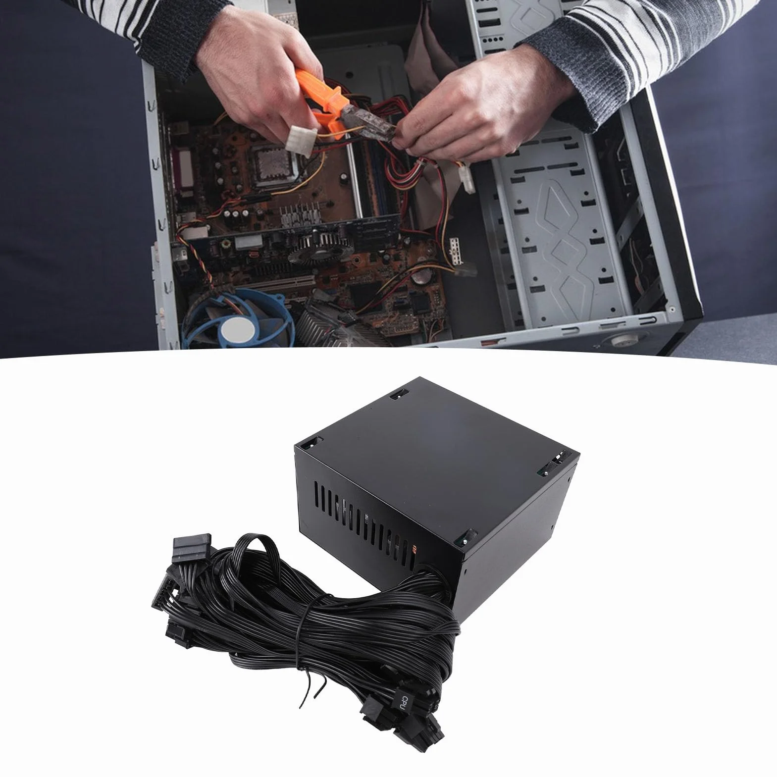 Generic Aktywny Zasilacz Komputerowy ATX o Mocy 700 W z inteligentną regulacją Temperatury do Gier o Wysokiej Wydajności, Czarny Stop Aluminium, 1 X Zasilacz Komputerowy dla Entuzjastów Komputerów