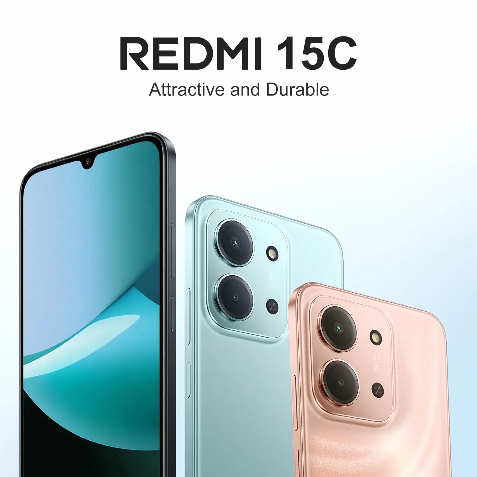 XIAOMI Redmi 15C smartfon – 4 GB / 128 GB, ekran 6,9", 120 Hz, podwójny aparat 50 MP, 6000 mAh, bez adaptera ładującego (z etui na telefon komórkowy)