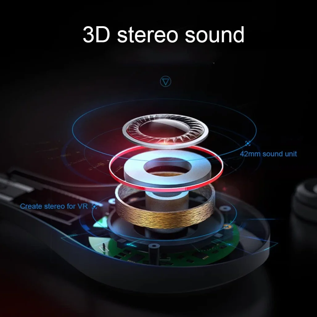 Okulary VR, zestaw słuchawkowy z wirtualnej rzeczywistości, zestawy słuchawkowe VR obsługujące Android i IOS, połączenie Bluetooth do iPhone 13 Pro Max/13 Pro/12/11, do Samsung Galaxy S21, Huawei, Xiaomi