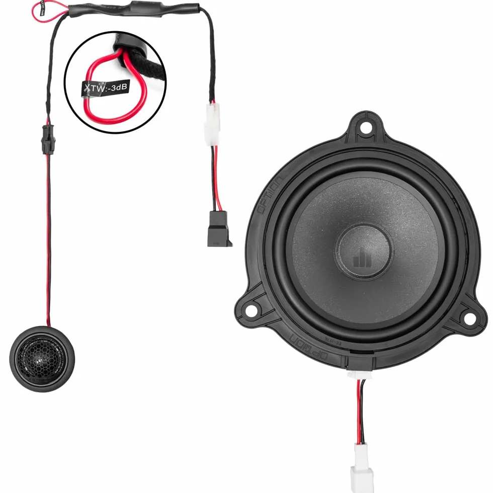 Option Głośnik kompatybilny z Renault Master IV (RDA/RDB/RDC) - 100% system głośników przednich Plug & Play z głośnikiem wysokotonowym 25 mm, 75 W RMS, wysoka wydajność