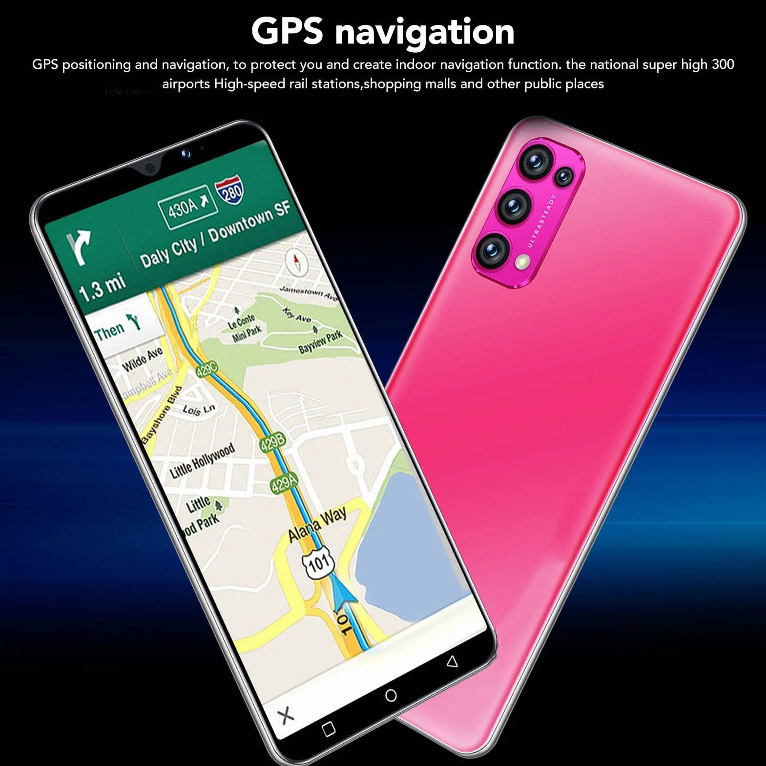 Odblokowany Smartfon z Androidem 10, 5,45-calowy Ekran FHD, Odblokowany Telefon Komórkowy z Dwiema Kartami SIM, Przedpłacony Smartfon 3G, 2 GB Pamięci RAM 16 GB ROM, Przód 5 MP z Tyłu 8(różowy)