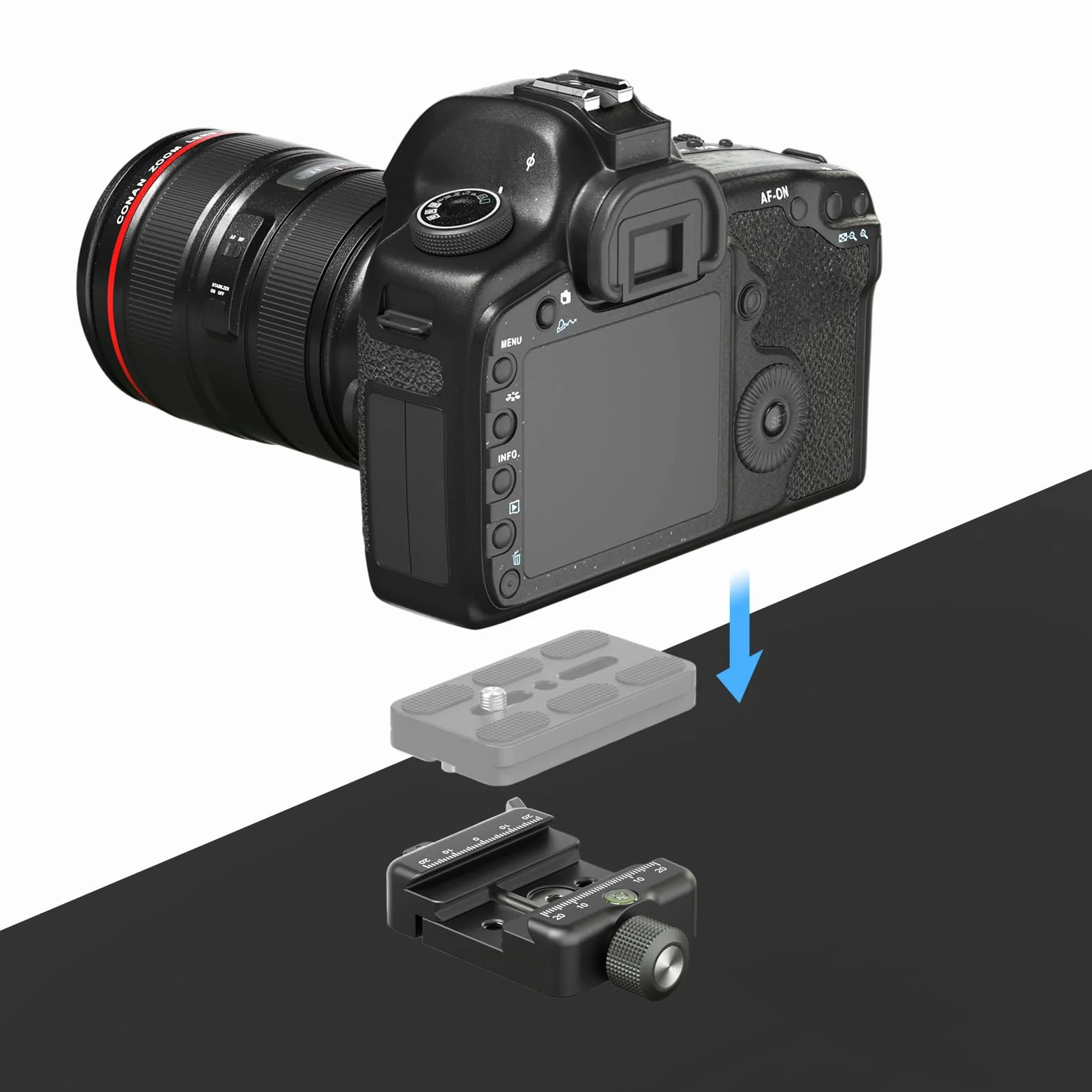 Zacisk do szybkiej wymiany płyty kompatybilny z Arca Swiss Clamp Style do statywu, głowica kulowa, głowica kulowa, statyw monopod płytka szybkiego montażu Arca Picatinny