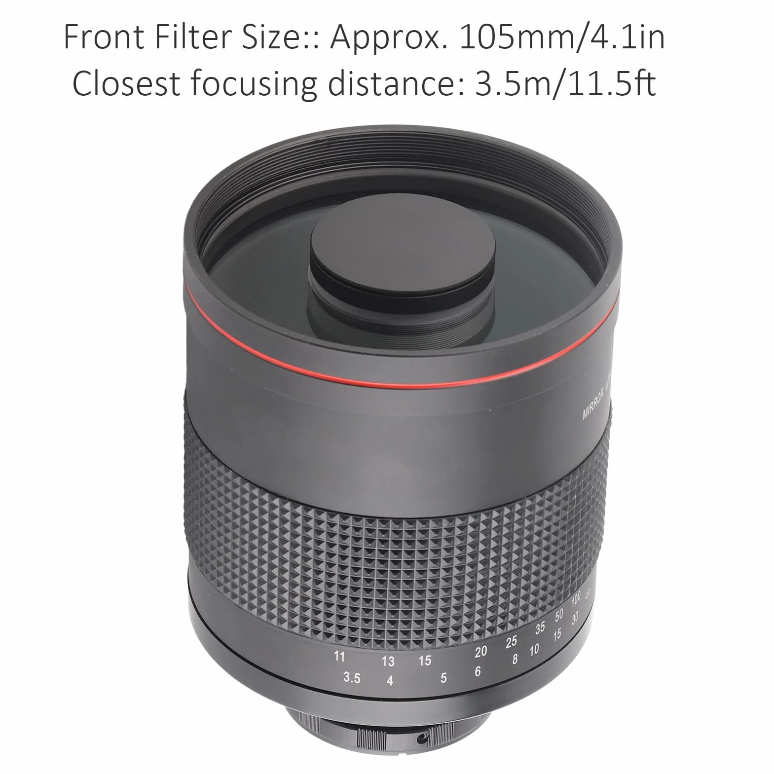 Zunate Obiektyw Lustrzany Aparatu 900 Mm F8.0, Super Teleobiektyw z ręczną regulacją Ostrości Obiektyw Kamery Cofania do Mocowania AI, do Aparatu