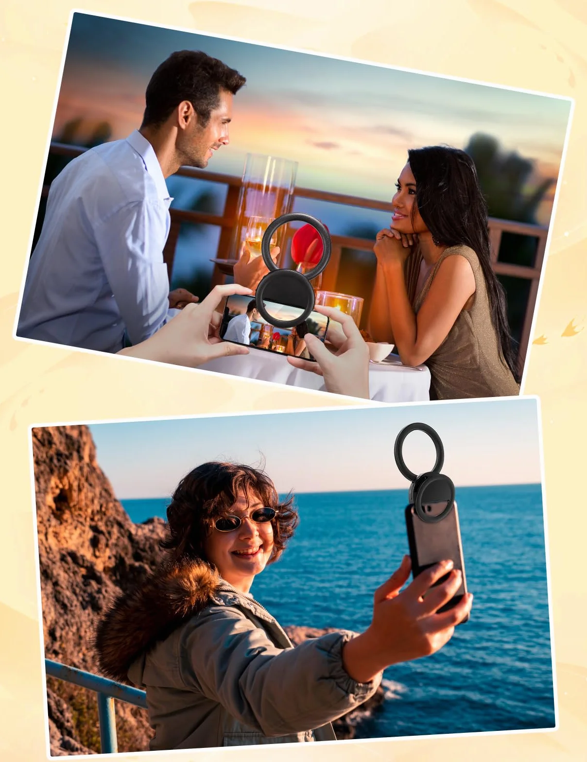 Lampa pierścieniowa na telefon komórkowy ULANZI 4", światło do selfie, telefon komórkowy, 3 temperatury barwowe 3000-7000 K, lampa pierścieniowa, 5 poziomów jasności, lampa wideo, do selfie,
