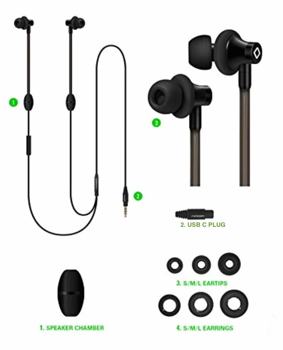 Aircom Aktywne słuchawki stereo A3 – przewodowe sportowe słuchawki douszne z technologią Airflow Audio – słuchawki głośnomówiące z wbudowanym mikrofonem (czarne)