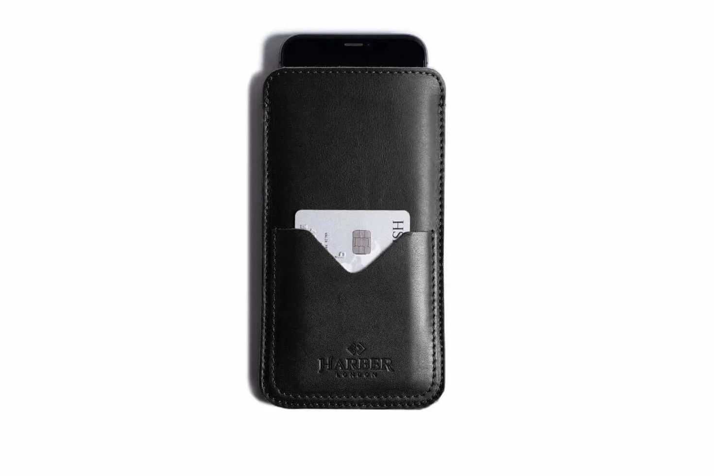 Harber London Cienkie skórzane etui na smartfona (iPhone SE (2020), czarne)