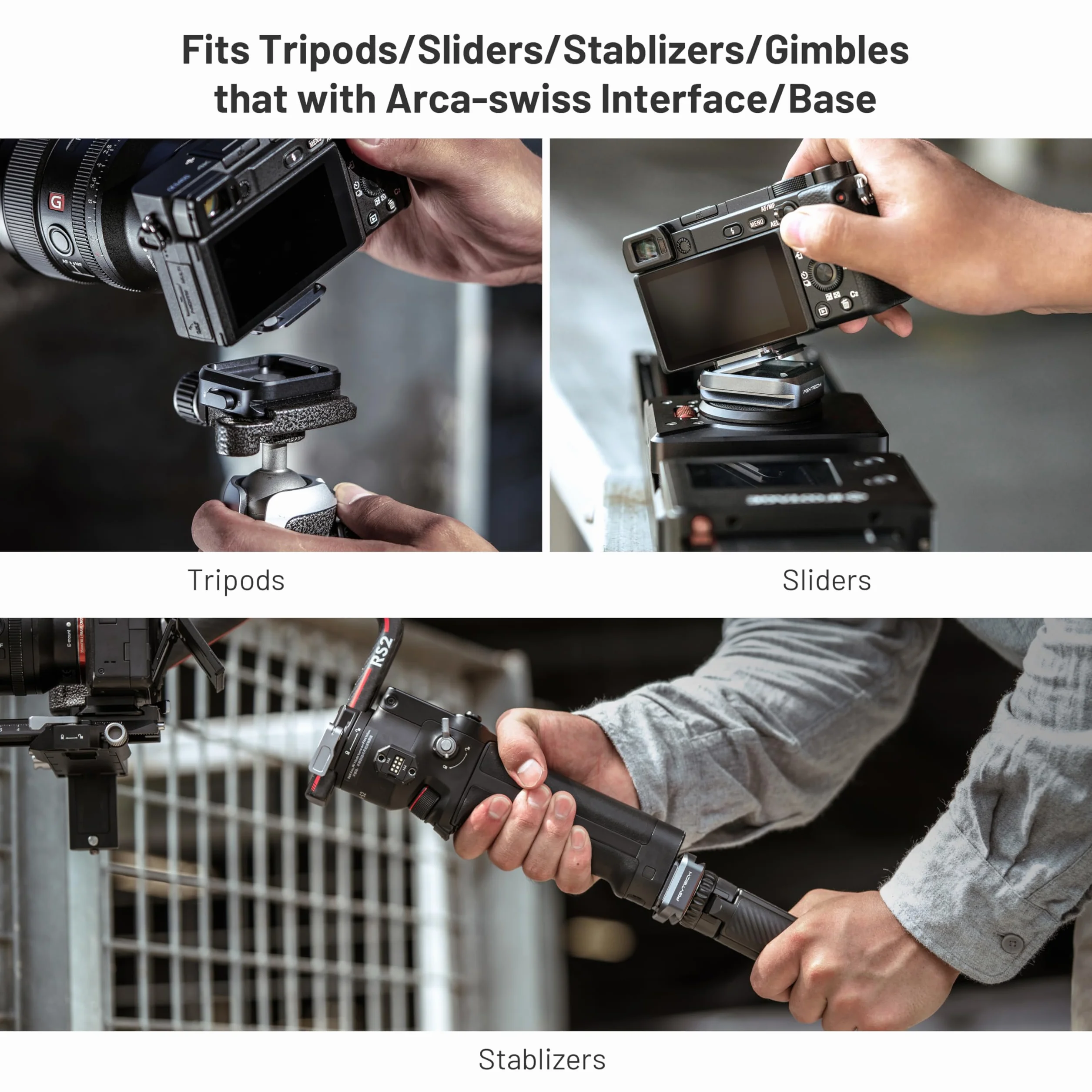 PGYTECH Arca-Swiss Quick Release Plate, Multidirectional Mounting, Compatible with Sony, Canon, Nikon and most Camera Systems (Single Plate)
