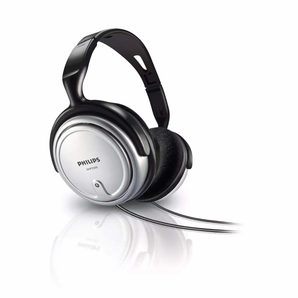 Philips SHP2500/10 słuchawki Hi-Fi TV długi kabel 6 m srebrny czarny