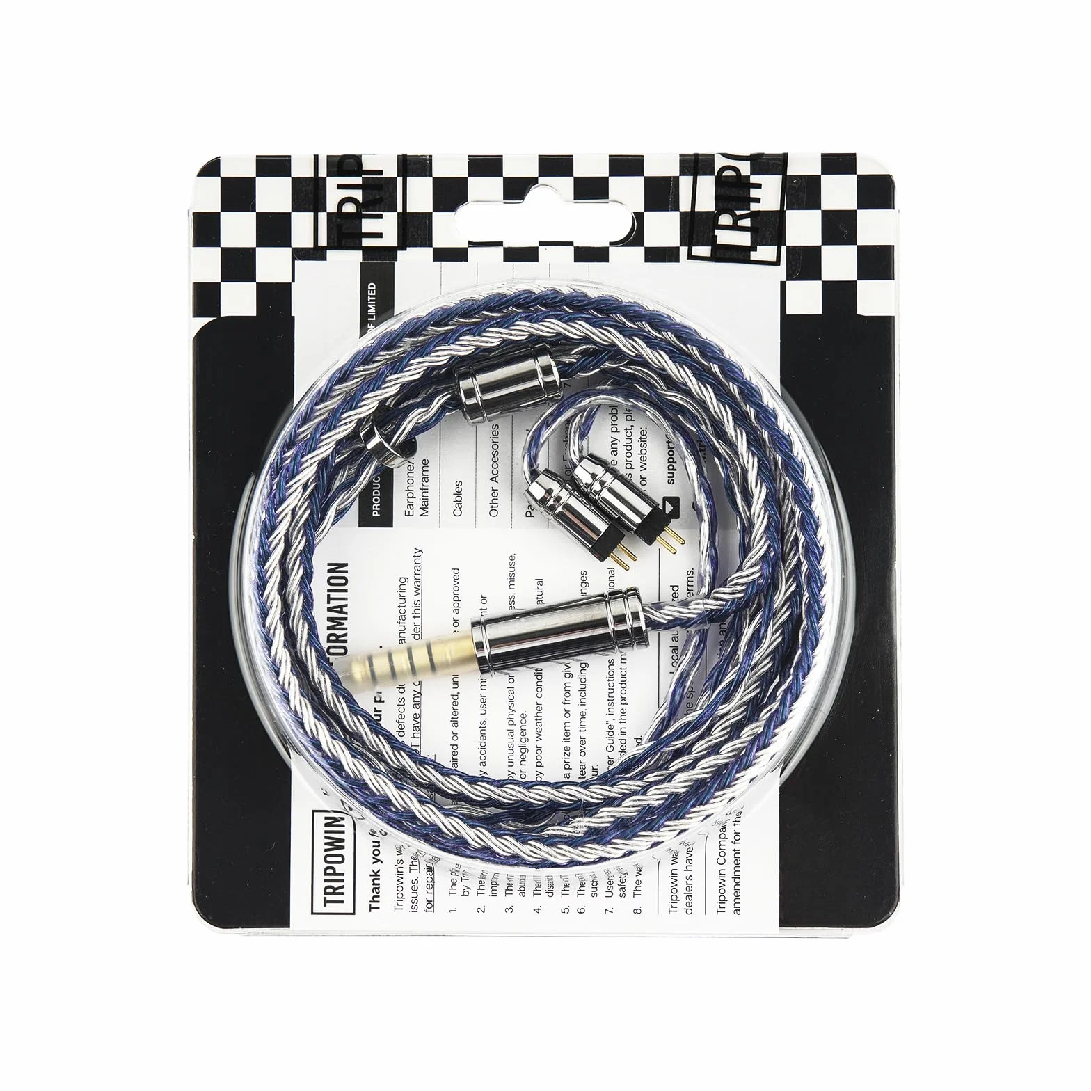 Linsoul Tripowin C-01 kabel IEM, 16-żyłowy hybrydowy kabel miedziano-srebrny, OFC i posrebrzana miedź, zapasowy kabel HiFi do słuchawek przewodowych (2-pinowy, 4,4 mm)