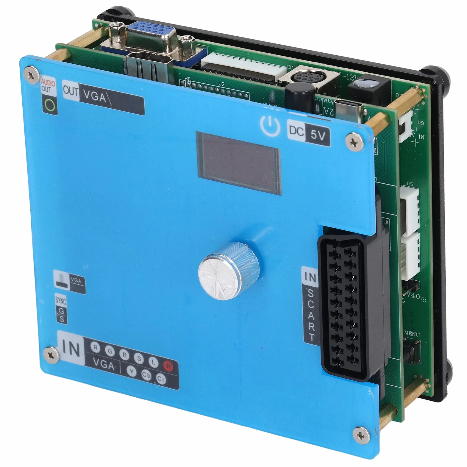 Fafeicy Konwerter VGA GBSC Konwerter Gier Wideo LCD z 3 Trybami Wyjściowymi VGA do Konsol do Gier i Wyświetlaczy CRT Rozdzielczość 480p 720p 1080p