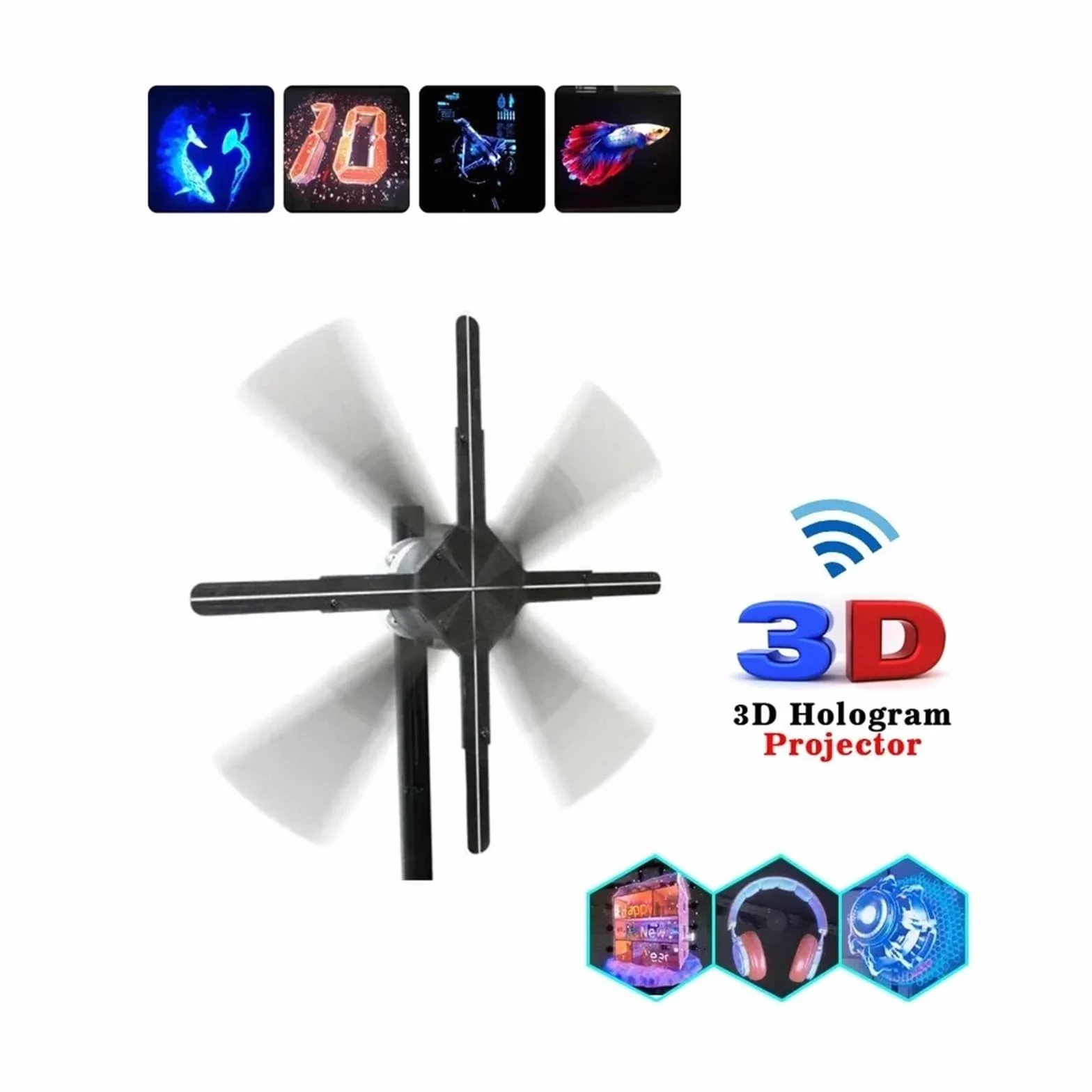 42 cm/16,53 cala gołym okiem 3D holograficzna maszyna reklamowa wentylator ekran wsparcie Lmage Video Store Bar Party reklama wyświetlacz Wyświetlacz reklamowy festiwalu