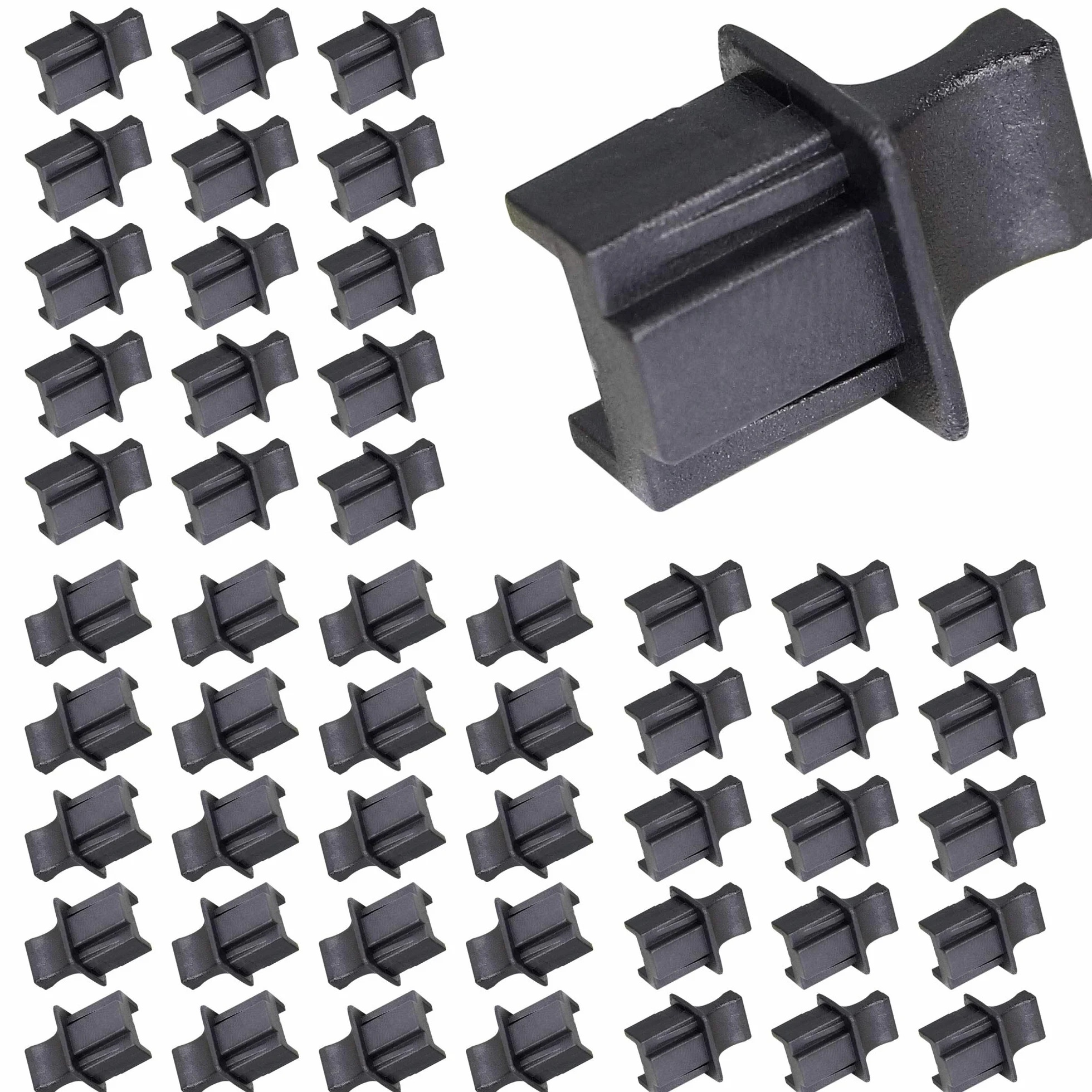 FENGQLONG Osłona przeciwpyłowa RJ45 Port koncentratora Ethernet 50 szt. czarna
