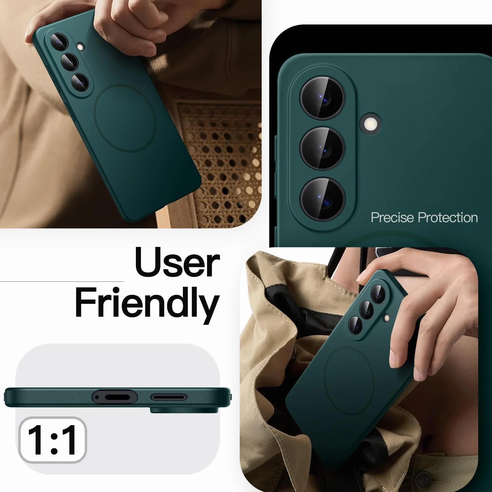 JETech Magnetyczne Etui Samsung Galaxy S26 MagSafe Antypoślizgowy Ultracienki Matowe Osłona Zielony