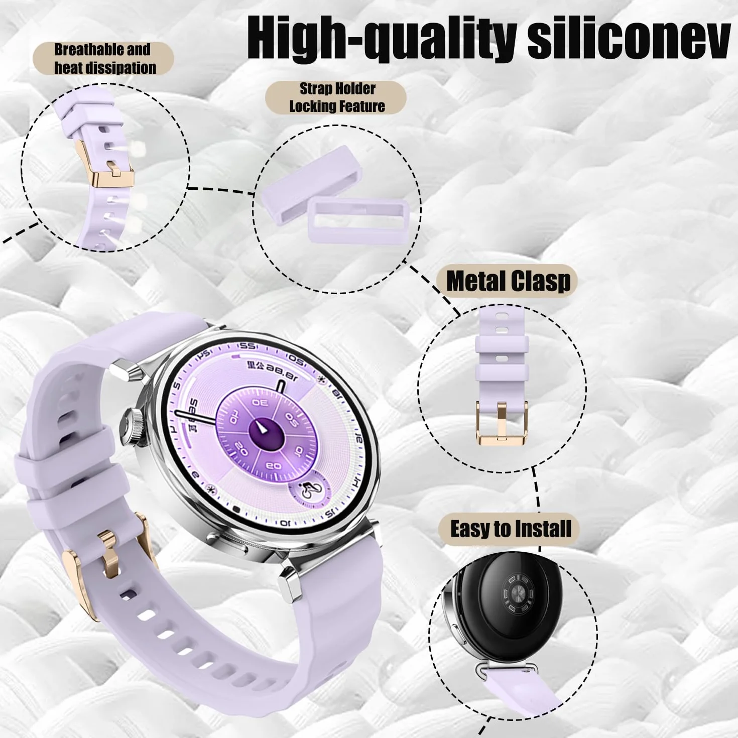 18mm silikonowy szerokości Pasek zegarka Huawei Watch GT6/GT5/GT4 41mm/GT5 Pro 42mm,unisexowy miękki sportowy pasek wymienny z silikonu.