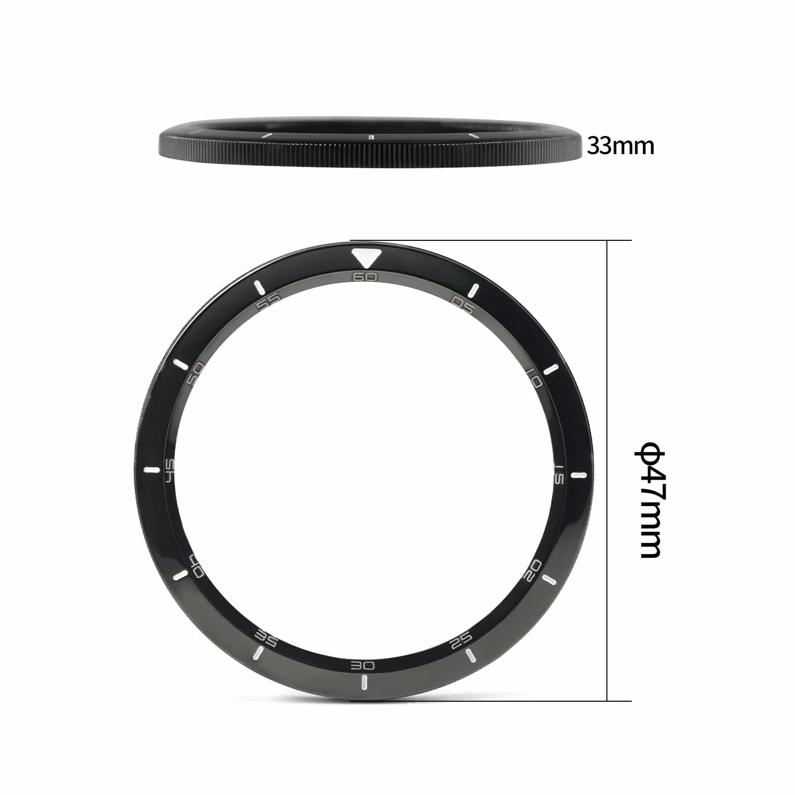Xiaomi Watch S4/S3 Pierścień ze stali nierdzewnej czarny wzór skali