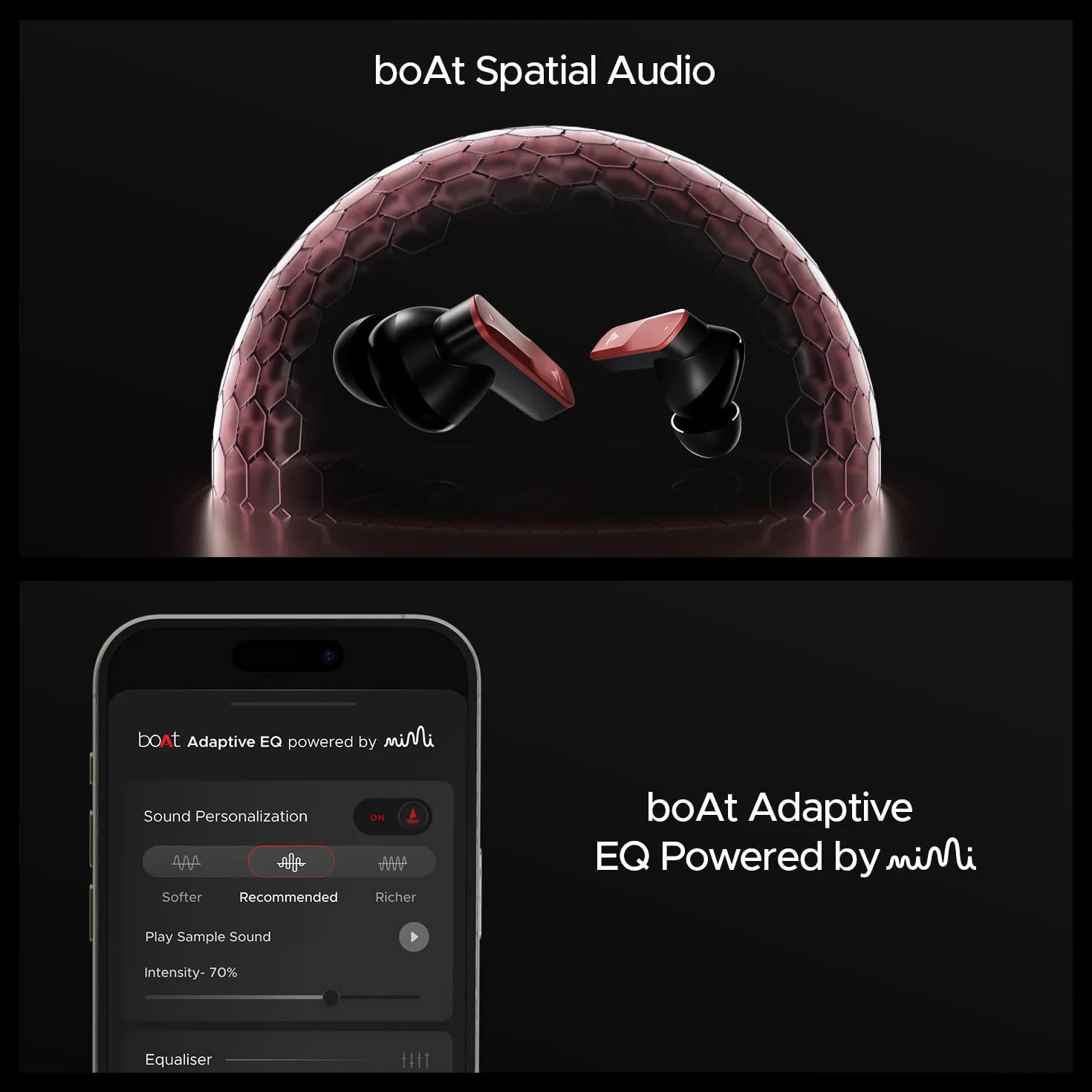 boAt New Launch Nirvana X TWS, podwójne sterowniki Knowles, Hi-Res Audio LDAC, obsługa aplikacji, ENx, podwójna para, dźwięk przestrzenny, szybkie ładowanie, słuchawki douszne Bluetooth, bezprzewodowe