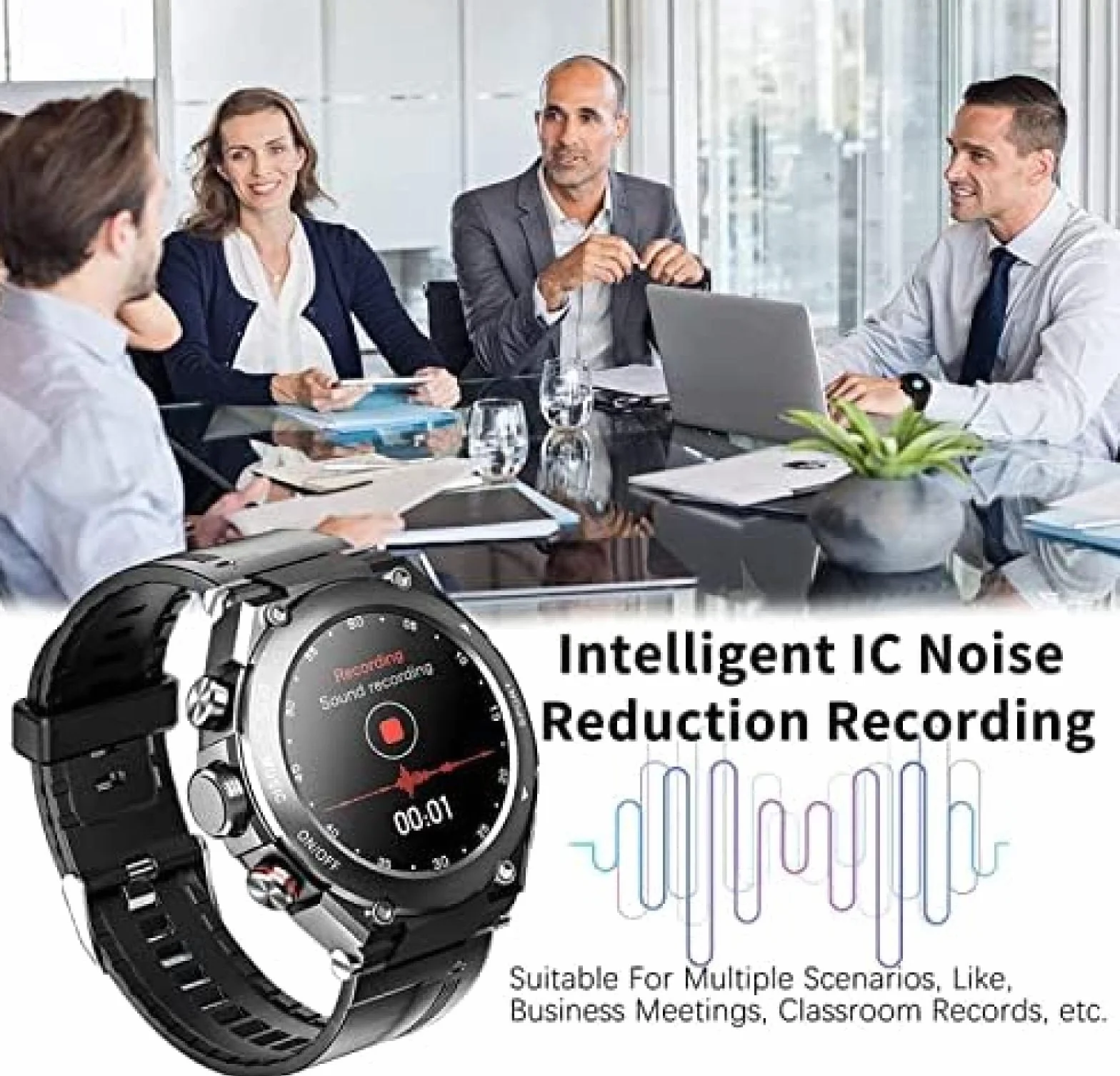 Inteligentny Zegarek 2 W 1 Z Wkładkami Dousznymi, Inteligentny Zegarek Z Wbudowanym Głośnikiem Dousznym Bluetooth, Zegarek Z Trackerem Fitness, Głośnik, Nagrywanie, Termometr Do Ciała,Srebro,Const