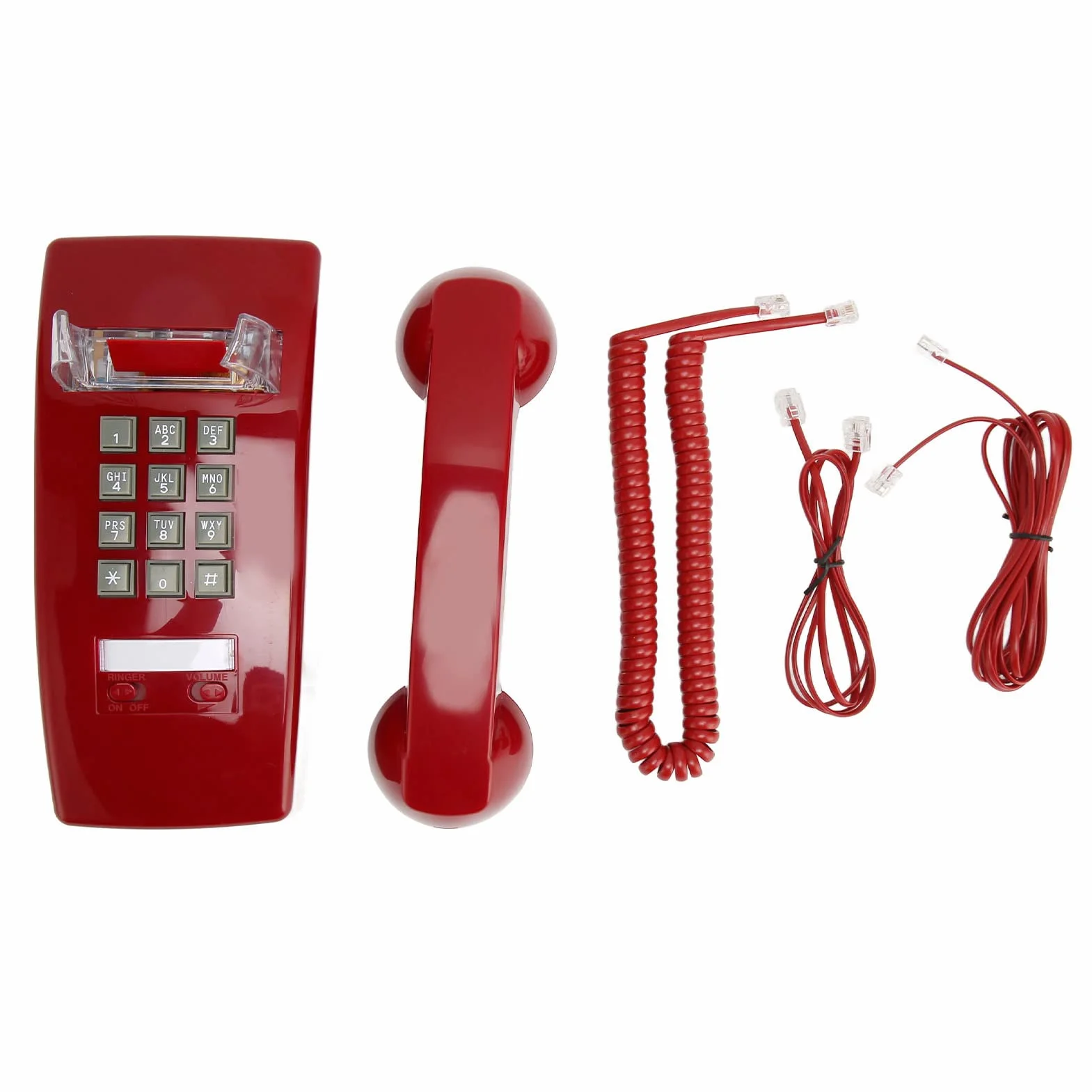 KIMISS Telefon ścienny w Stylu Retro w Starym Stylu – Wodoodporny Telefon Przewodowy z regulacją Głośności w Słuchawce, Klasyczna Konstrukcja do Montażu na ścianie do Użytku w Domu, Biurze i Hotelu