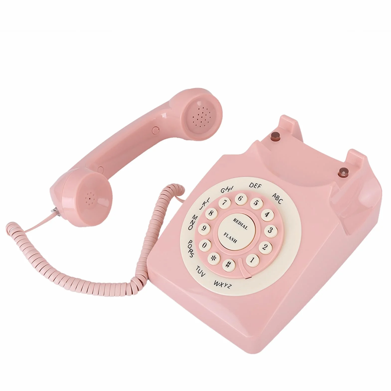 Telefon w Stylu Vintage — jakość Rozmów w Wysokiej Rozdzielczości do Domowego Biura — Różowy Telefon Stacjonarny w Stylu Retro z dużą klawiaturą — Idealny Styl Vintage do Komunikacji