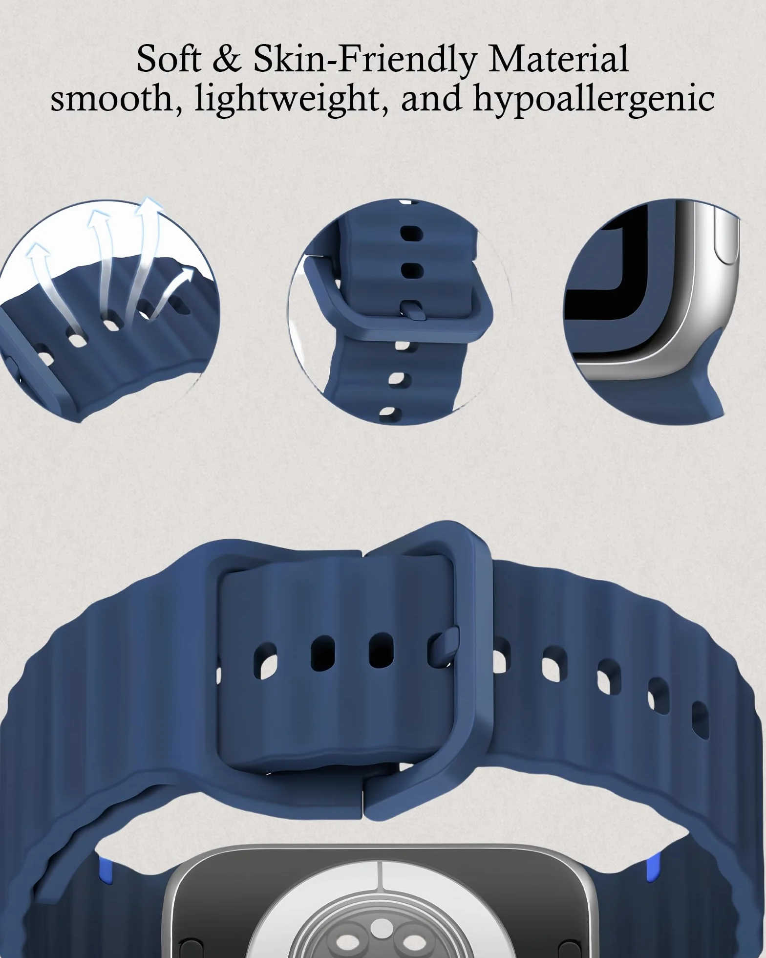 Miękki pasek sportowy z silikonu – Compatible with Apple Watch Ultra3/2/1 SE3/2/1 Series11/10/9/8/7/6/5/4/3/2/1 zamienniczy wodoodporny dla (38/40/41/42/44/45/46/49mm)